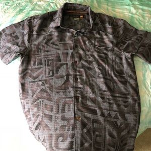 Quiksilver button down short sleeve T-shirt.